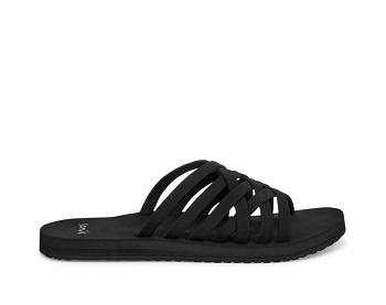 Sanuk Rio Slide Women's Flip Flops Black | Canada 102GSO